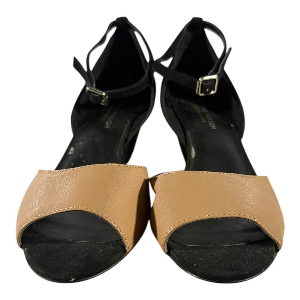 Julianne Hough Sole Society Leather Wedge Heels Black Tan Size 9 M - Picture 2 of 8